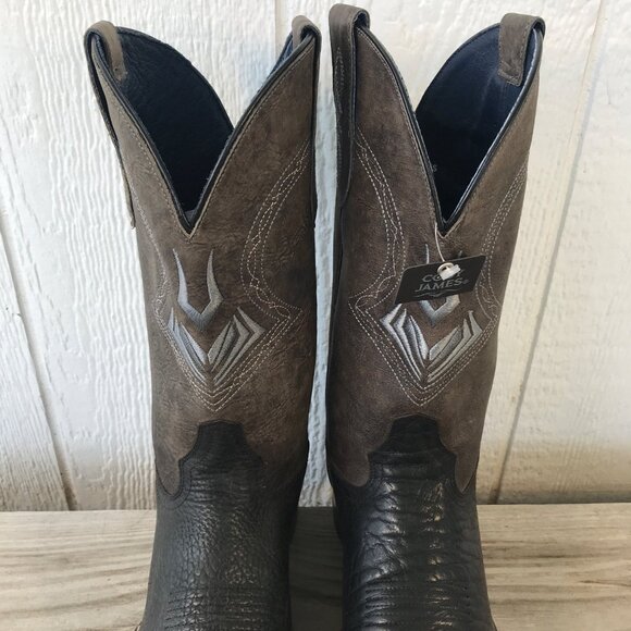 Cody James Bull Shoulder Mens Black Gray Leather Western Boots Mens 9 D BBH4 - Picture 9 of 13